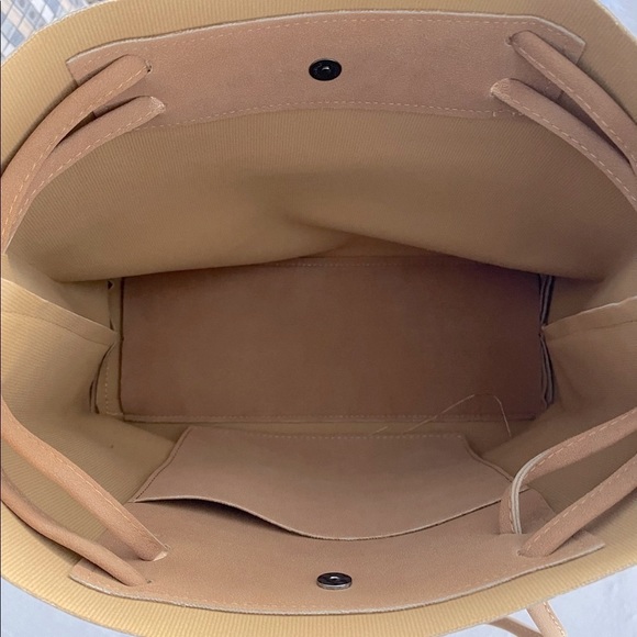 Vegan Warehouse -Sadie Tan Vegan Tote - Picture 4 of 6